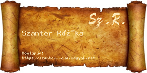 Szanter Réka névjegykártya